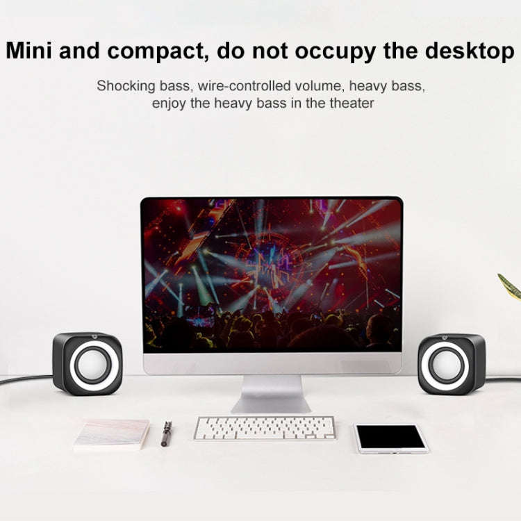 A1 Upgraded Version USB Wire-controlled 4D Stereo Sound Mini Wired Speaker, Cable Length: 1.3m(Wh...