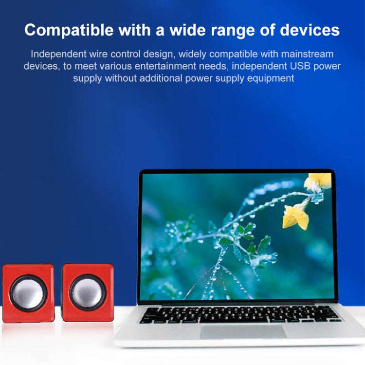 USB Mini Mobile Phone Computer Wired Speaker, Does Not Support Tuning(Blue)