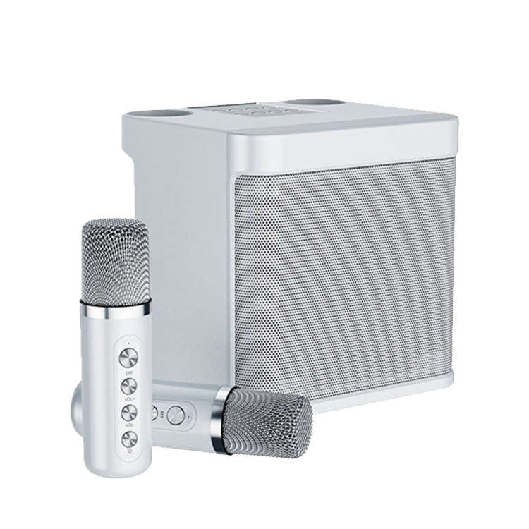 YS-203 Bluetooth Karaoke Speaker Wireless Microphone(Silver)