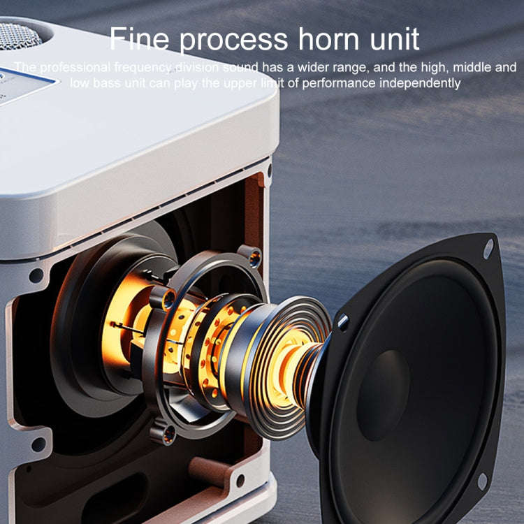 YS-203 Bluetooth Karaoke Speaker Wireless Microphone(Silver)
