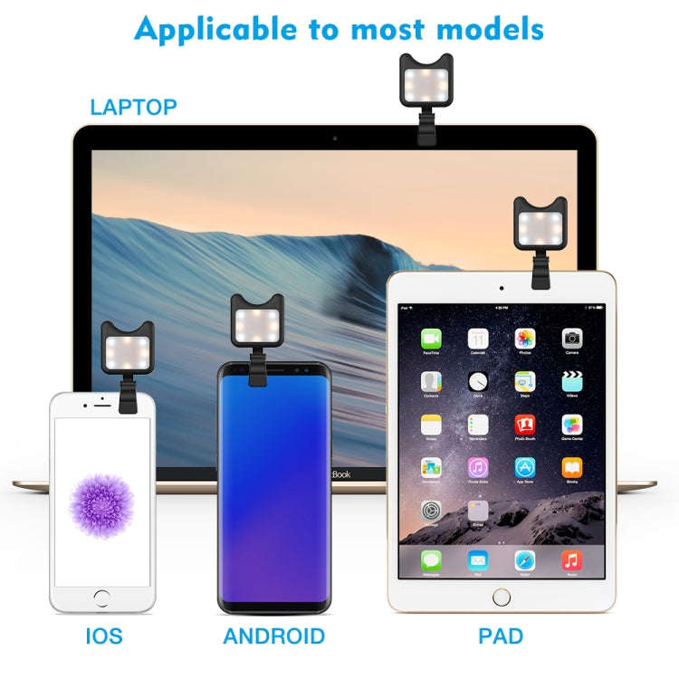 APEXEL APL-FL01 Universal Phone Camera Lens Selfie LED Fill Light with Clip, For iPhone, Samsung,...