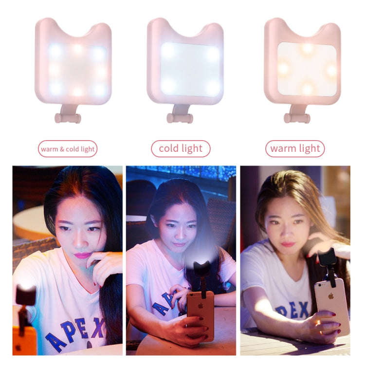 APEXEL APL-FL01 Universal Phone Camera Lens Selfie LED Fill Light with Clip, For iPhone, Samsung,...