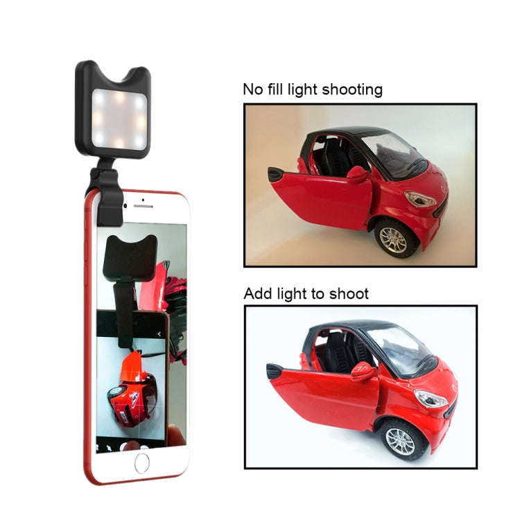 APEXEL APL-FL01 Universal Phone Camera Lens Selfie LED Fill Light with Clip, For iPhone, Samsung,...