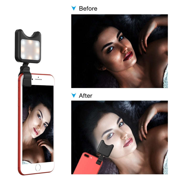 APEXEL APL-FL01 Universal Phone Camera Lens Selfie LED Fill Light with Clip, For iPhone, Samsung,...