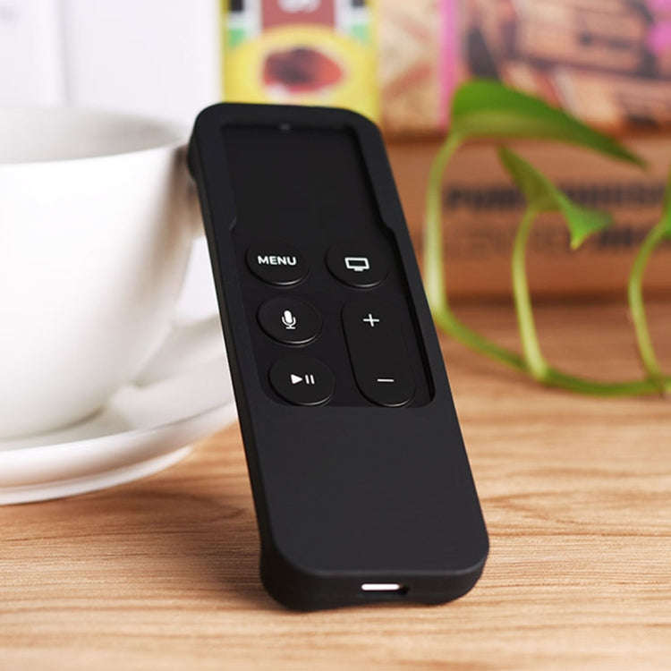 For Apple TV 4th Siri Remote Controller Shockproof Silicone Protective Case Pouch(Black)