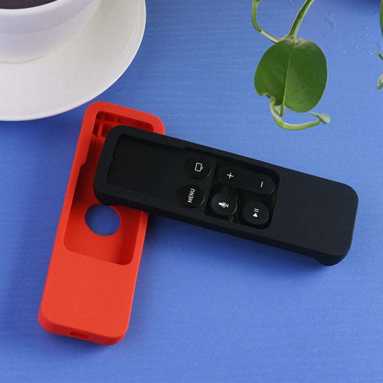 For Apple TV 4th Siri Remote Controller Shockproof Silicone Protective Case Pouch(Black)