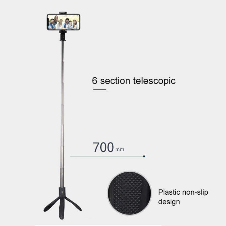 Mai Appearance K06 Multi-function Live Broadcast Mobile Bluetooth Self-timer Pole Tripod (Black)