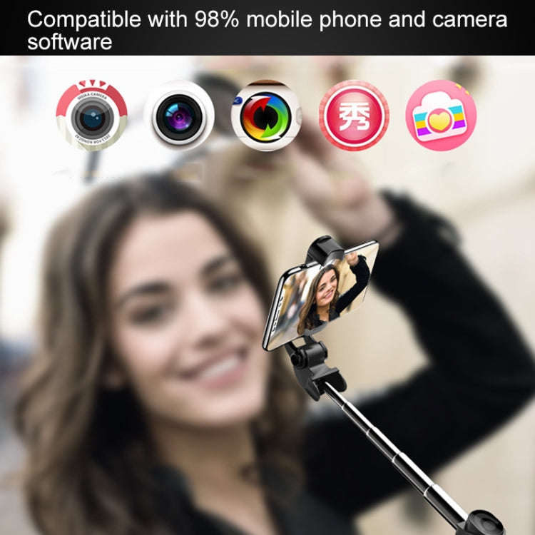 XT-09 Multi-function Live Broadcast Mobile Bluetooth Self-timer Pole Tripod (Black White)