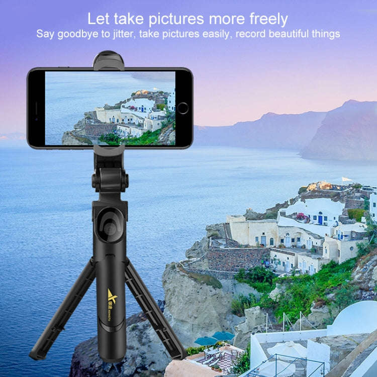 XT-09 Multi-function Live Broadcast Mobile Bluetooth Self-timer Pole Tripod (Black White)