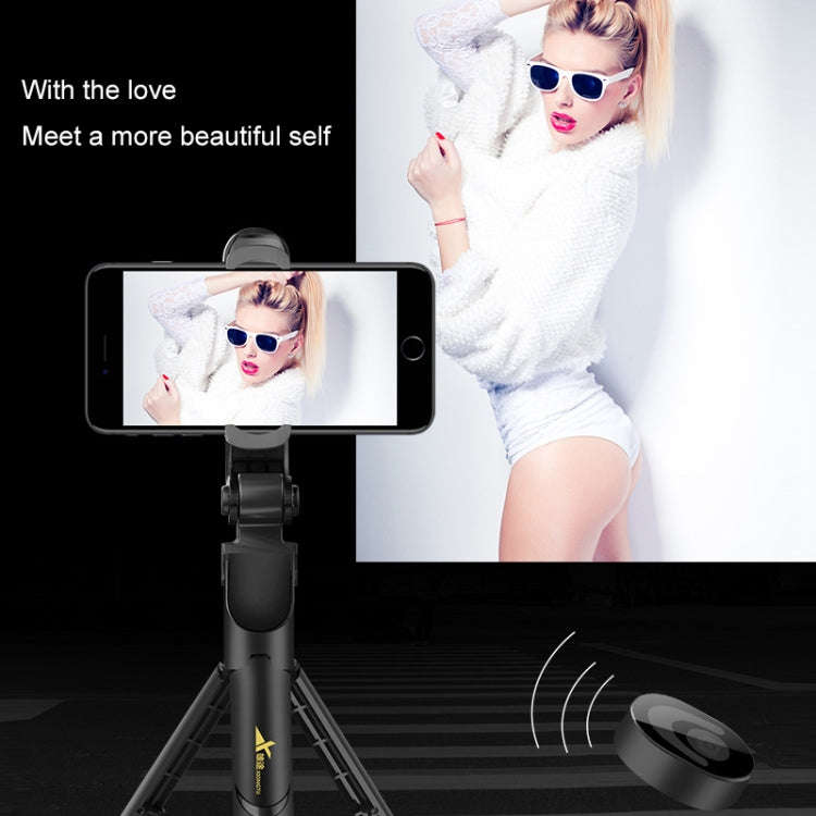 XT-09 Multi-function Live Broadcast Mobile Bluetooth Self-timer Pole Tripod (Black White)