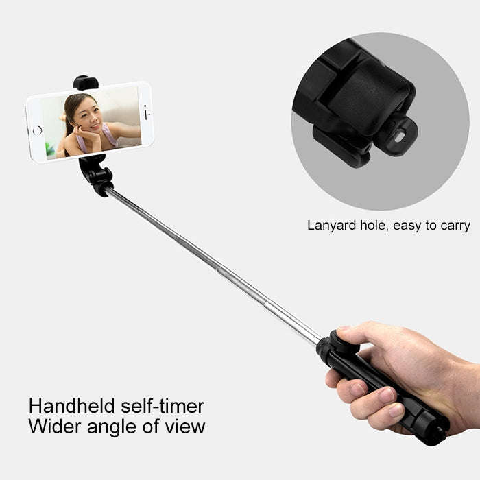XT10 Multi-function Mobile Live Broadcast Bluetooth Self-timer Pole Tripod (Black)
