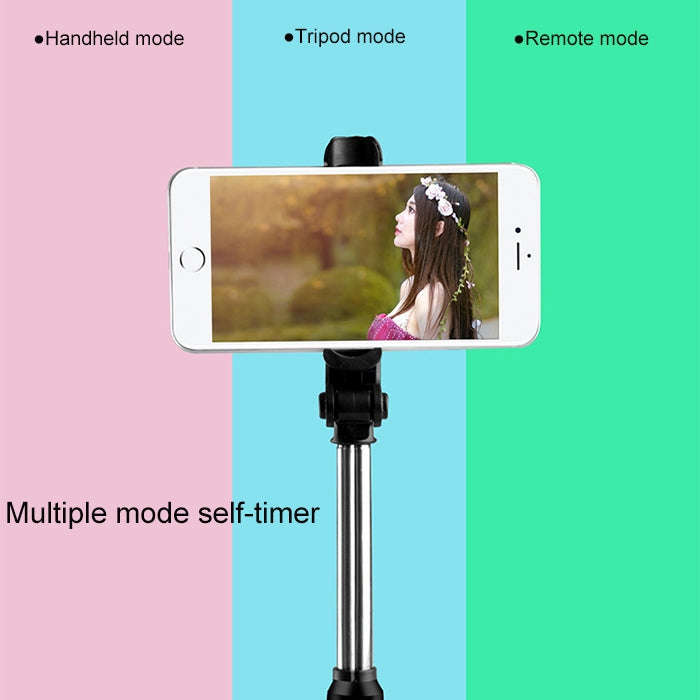 XT10 Multi-function Mobile Live Broadcast Bluetooth Self-timer Pole Tripod (Pink)
