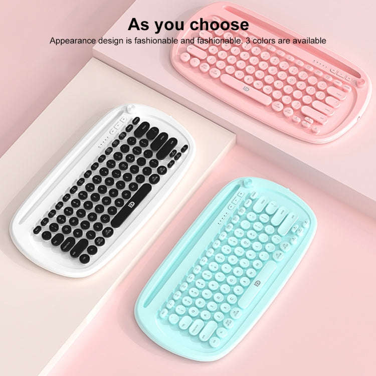 FOETOR K520t Mini Three Modes Wireless Bluetooth Keyboard(Pink)