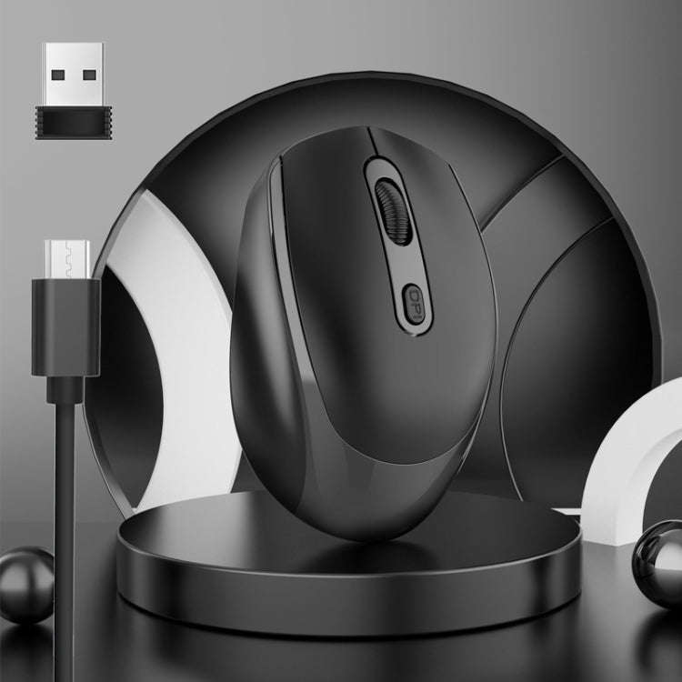 M107 4-buttons 1600 DPI 2.4GHz Wireless Rechargeable Mouse (Black)