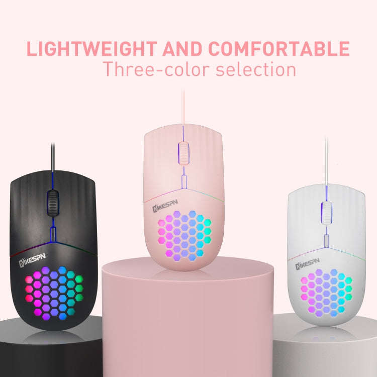 MKESPN SXS-838 USB Interface RGB Hollow Wired Mouse(Black)