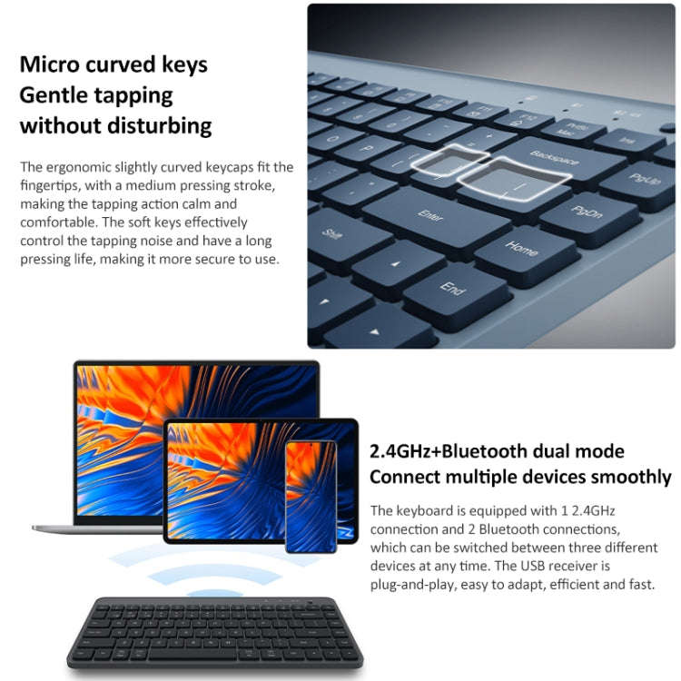 Original Xiaomi XMBXJP01YM 85 Keys Portable Dual-mode Keyboard (Blue)