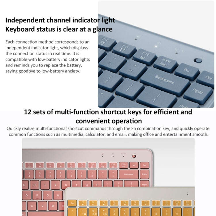 Original Xiaomi XMBXJP01YM 85 Keys Portable Dual-mode Keyboard (Pink)