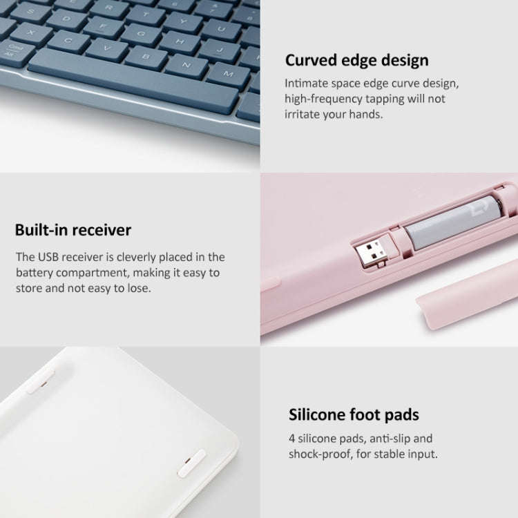 Original Xiaomi XMBXJP01YM 85 Keys Portable Dual-mode Keyboard (Pink)