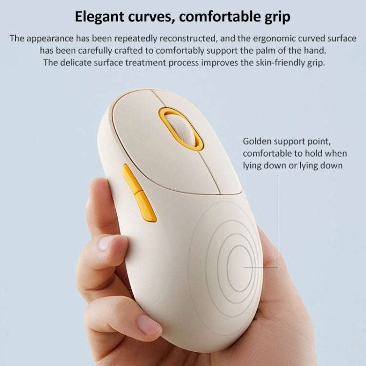 Original Xiaomi Dual-mode 1200DPI Ultra-thin Computer Mouse 3 (Beige White)