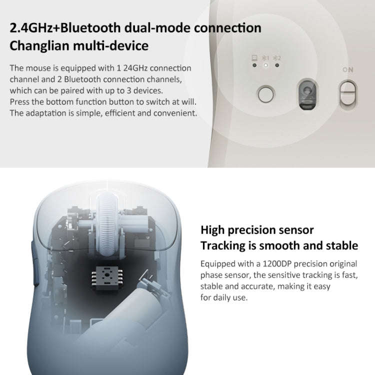 Original Xiaomi Dual-mode 1200DPI Ultra-thin Computer Mouse 3 (Beige White)