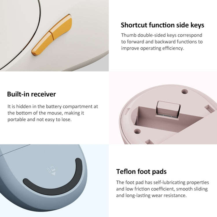 Original Xiaomi Dual-mode 1200DPI Ultra-thin Computer Mouse 3 (Beige White)