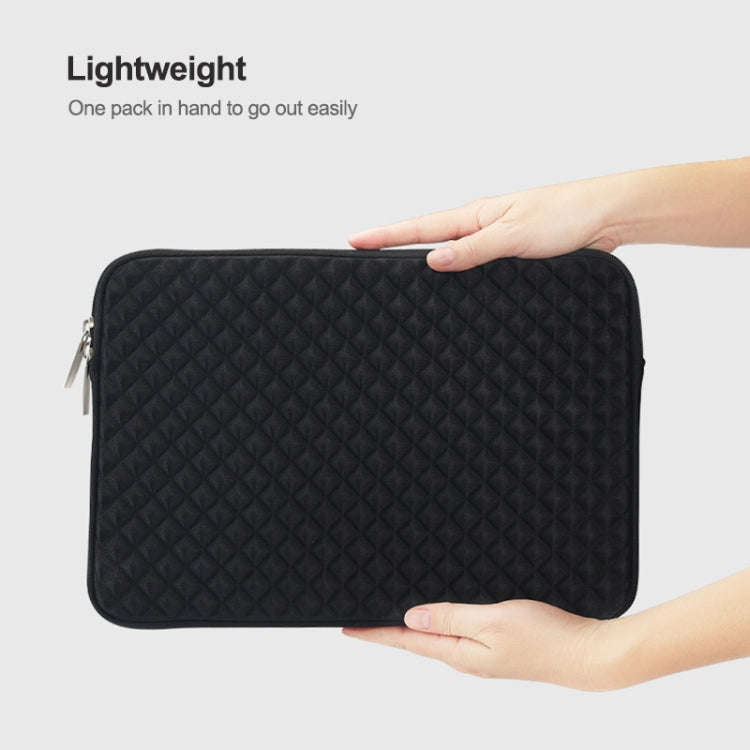 Diamond Texture Laptop Power Bag, Size: 16 x 13 x 1.5cm (Black)