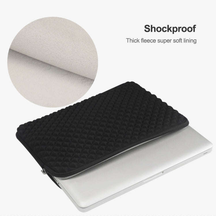 Diamond Texture Laptop Power Bag, Size: 16 x 13 x 1.5cm (Black)
