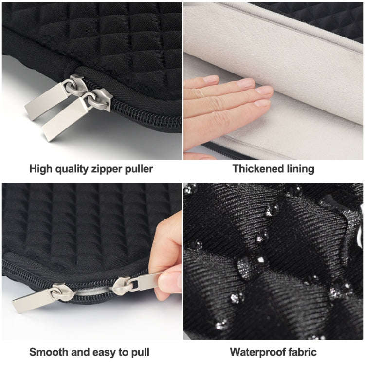 Diamond Texture Laptop Power Bag, Size: 16 x 13 x 1.5cm (Black)