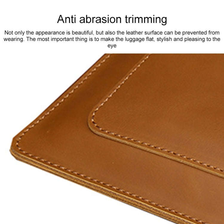 Universal Genuine Leather Business Zipper Laptop Tablet Bag For 15 inch and Below(Coffee)