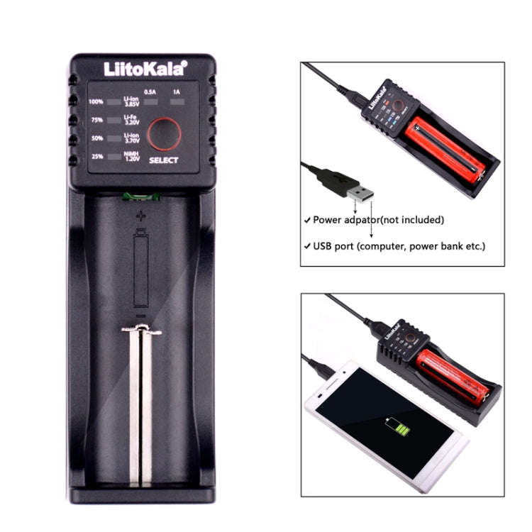 LiitoKala Lii-100 Battery Charger for Li-ion IMR 18650, 18490, 18350, 17670, 17500, 16340 (RCR123...