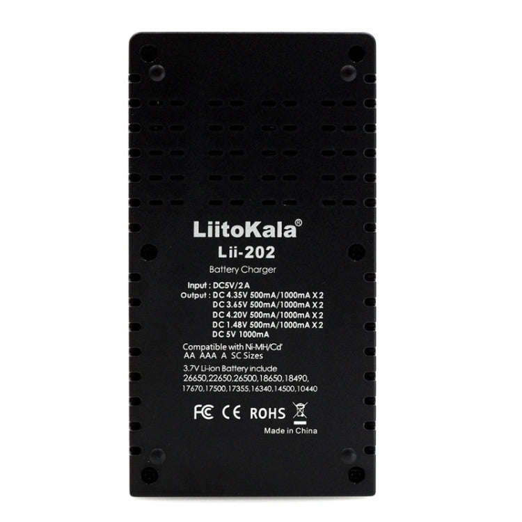 LiitoKala lii-202 USB Output Intelligent Battery Charger for Li-ion IMR 18650, 18490, 18350, 1767...