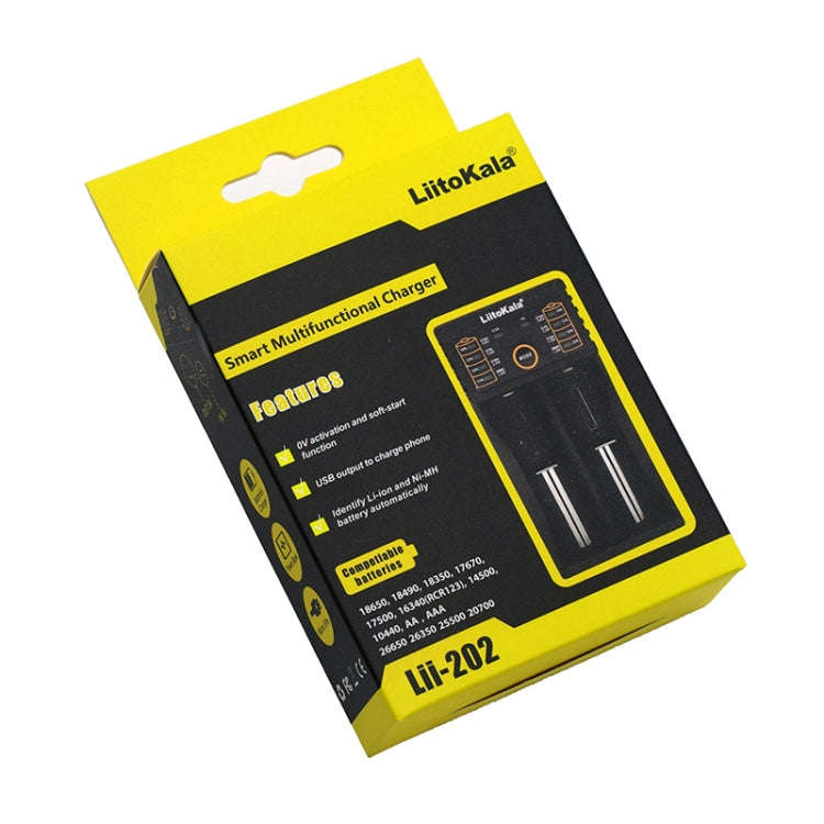 LiitoKala lii-202 USB Output Intelligent Battery Charger for Li-ion IMR 18650, 18490, 18350, 1767...