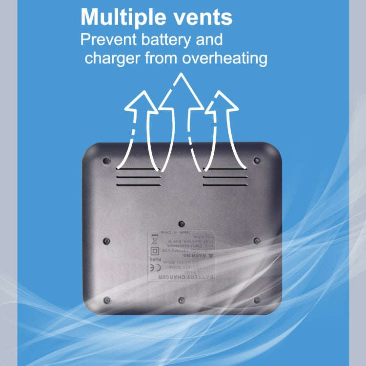 5V 2A USB 8 Slot Battery Charger for AA & AAA & C / D Battery, with LCD Display