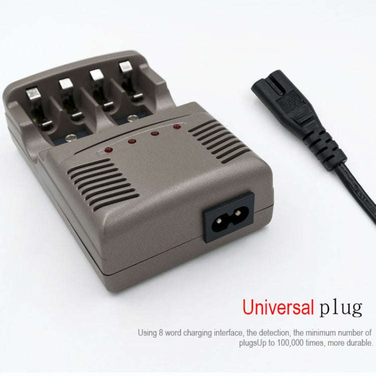 AC 100-240V 4 Slot Battery Charger for AA & AAA & 9V Ni-MH Battery, EU Plug