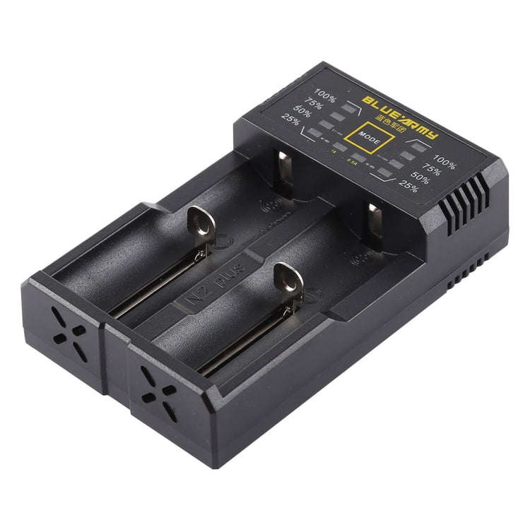 N2 PLUS Micro USB Smart Battery Charger with Indicator Light for 26650, 18650,18500, 14500, 16340...