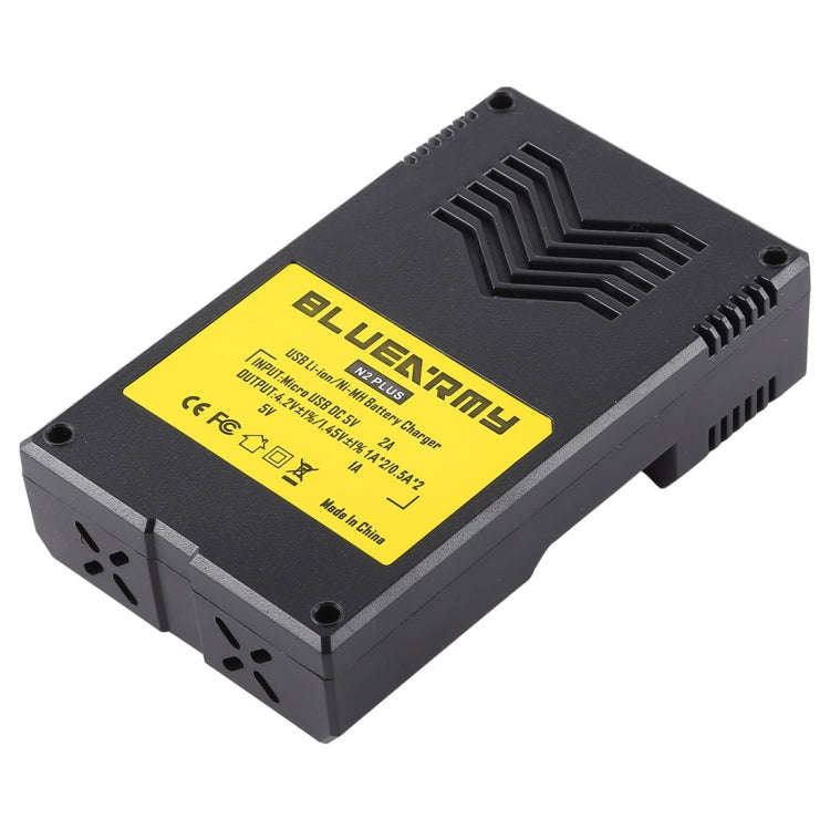 N2 PLUS Micro USB Smart Battery Charger with Indicator Light for 26650, 18650,18500, 14500, 16340...