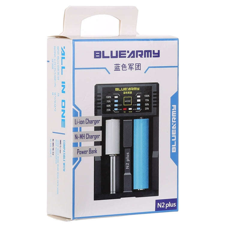 N2 PLUS Micro USB Smart Battery Charger with Indicator Light for 26650, 18650,18500, 14500, 16340...