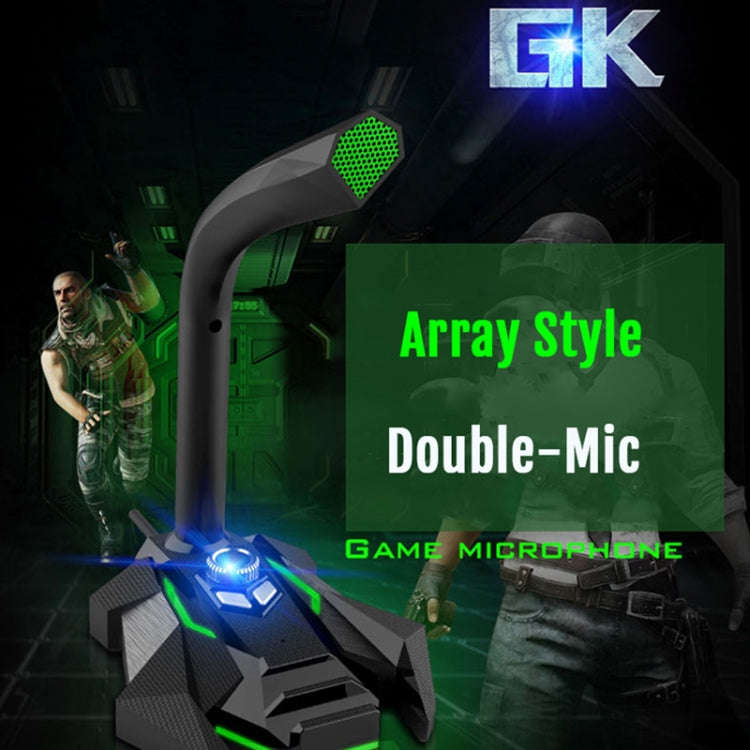 GK Desktop 3.5mm Wired Dual Mic Condenser Microphone, Compatible with PC / Mac for Live Broadcast...