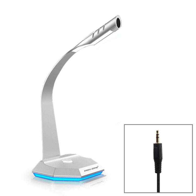 K3 Desktop Metal Base Omnidirectional 3.5mm Plug Wired Mic Condenser Microphone, Compatible with ...