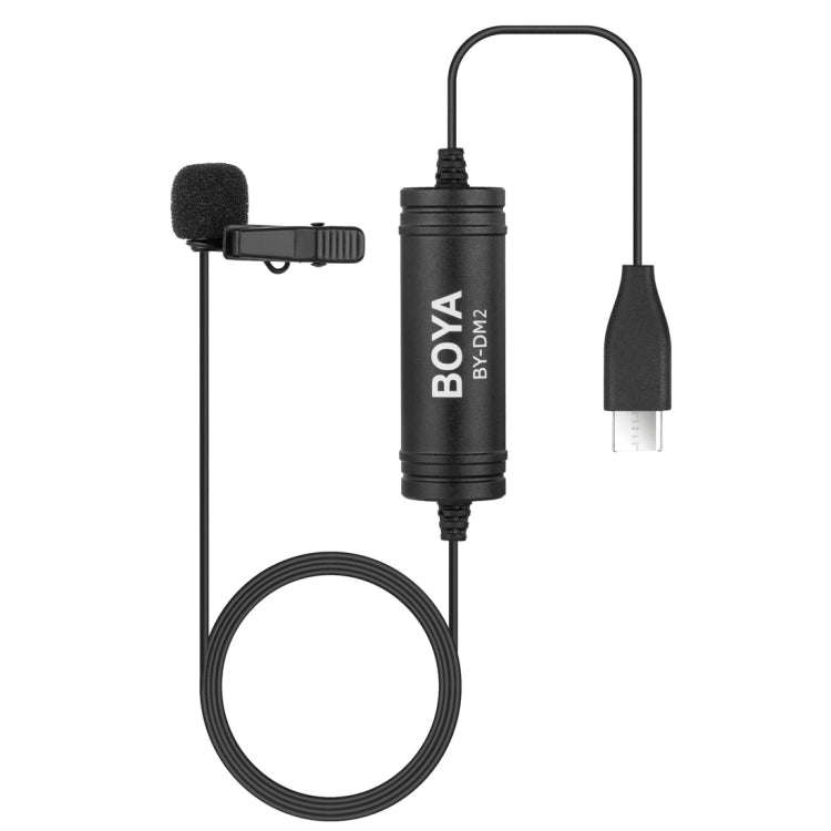 BOYA BY-DM2 USB-C / Type-C Broadcast Lavalier Condenser Microphone with Windscreen for Android Ph...