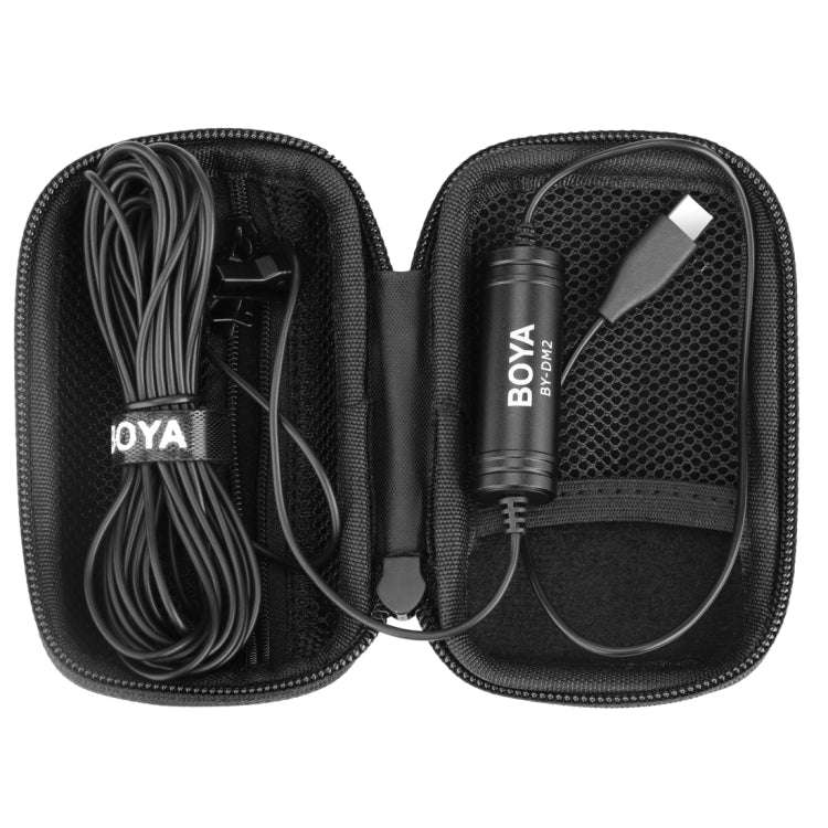 BOYA BY-DM2 USB-C / Type-C Broadcast Lavalier Condenser Microphone with Windscreen for Android Ph...