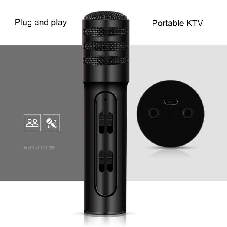 BGN-C7 Condenser Microphone Dual Mobile Phone Karaoke Live Singing Microphone Built-in Sound Card...