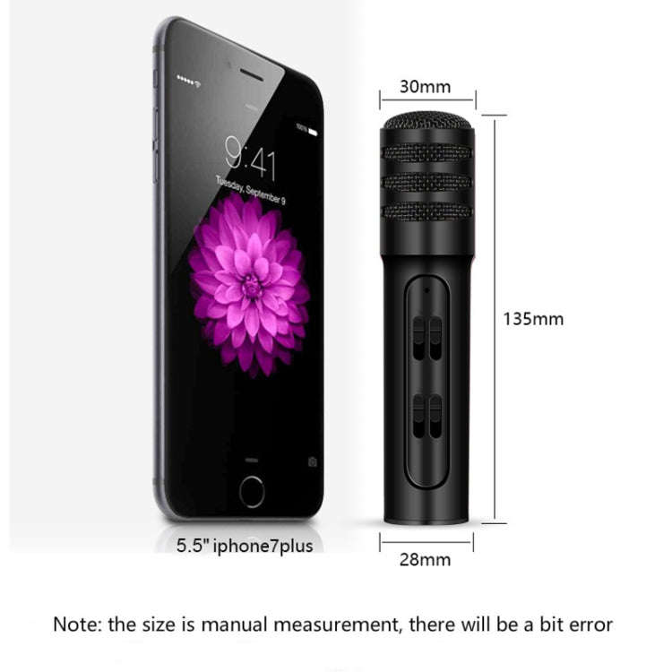 BGN-C7 Condenser Microphone Dual Mobile Phone Karaoke Live Singing Microphone Built-in Sound Card...