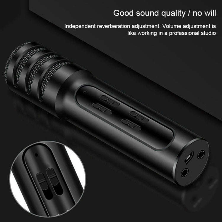 BGN-C7 Condenser Microphone Dual Mobile Phone Karaoke Live Singing Microphone Built-in Sound Card...