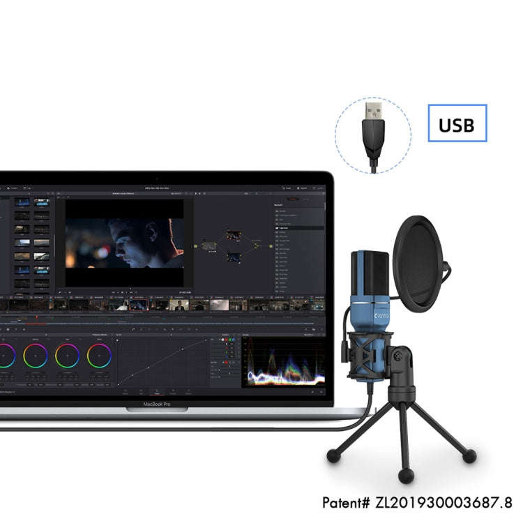 Yanmai SF-777 1.4m Computer Game Recording Condenser Microphone with Pop Filter & Tripod Stand (B...