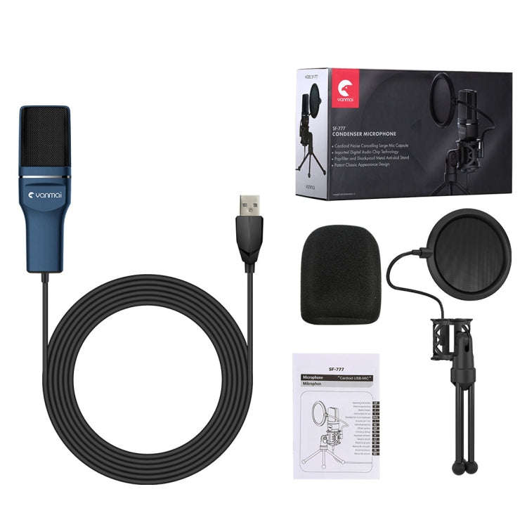 Yanmai SF-777 1.4m Computer Game Recording Condenser Microphone with Pop Filter & Tripod Stand (B...