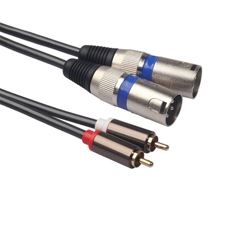 366155-15 2 RCA Male to 2 XLR 3 Pin Male Audio Cable, Length: 1.5m