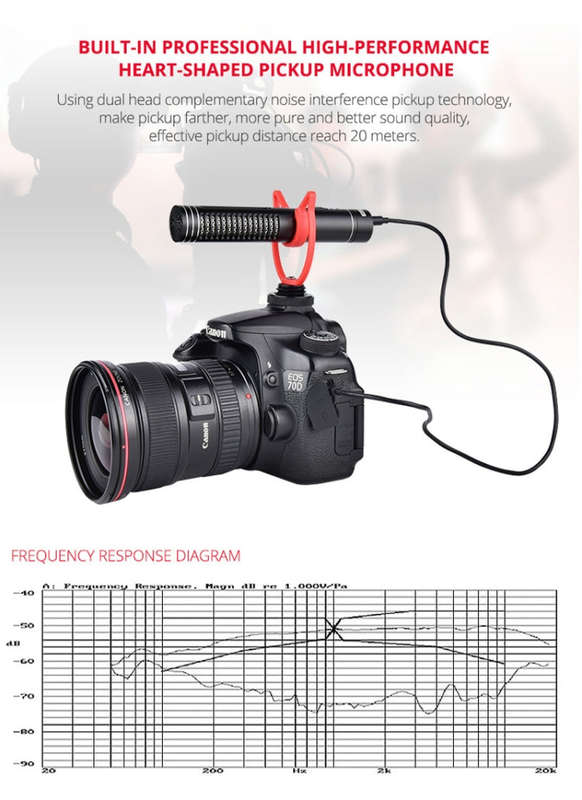 YELANGU YLG9930B MIC05 Professional Interview Condenser Video Shotgun Microphone with 3.5mm Audio...