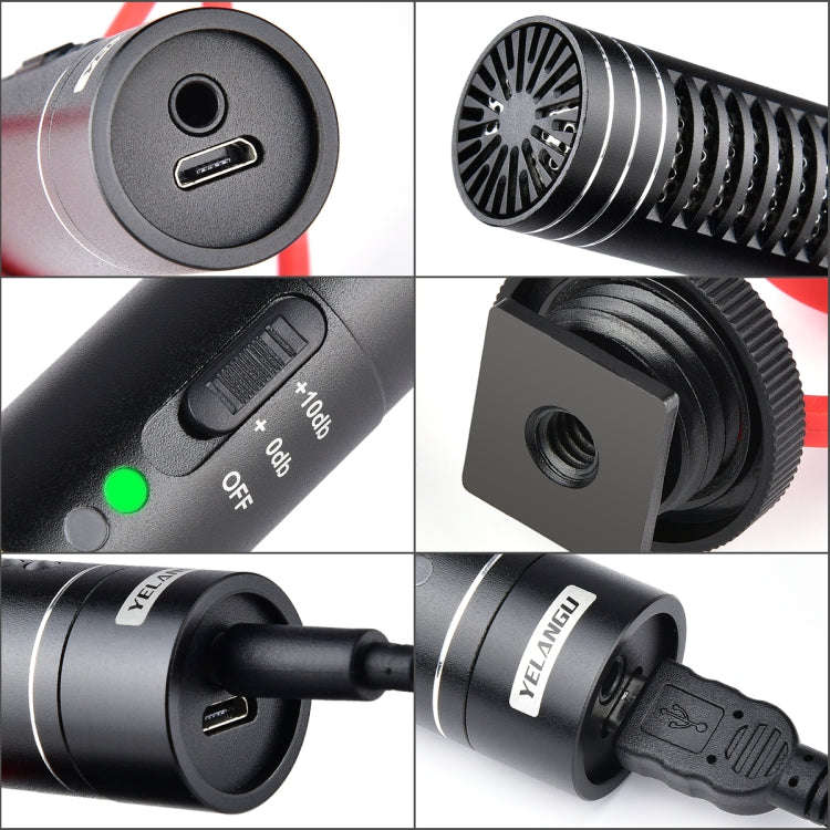 YELANGU YLG9930B MIC05 Professional Interview Condenser Video Shotgun Microphone with 3.5mm Audio...