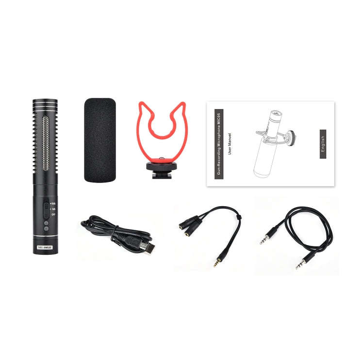 YELANGU MIC015 Professional Interview Condenser Video Shotgun Microphone with 3.5mm Audio Cable f...